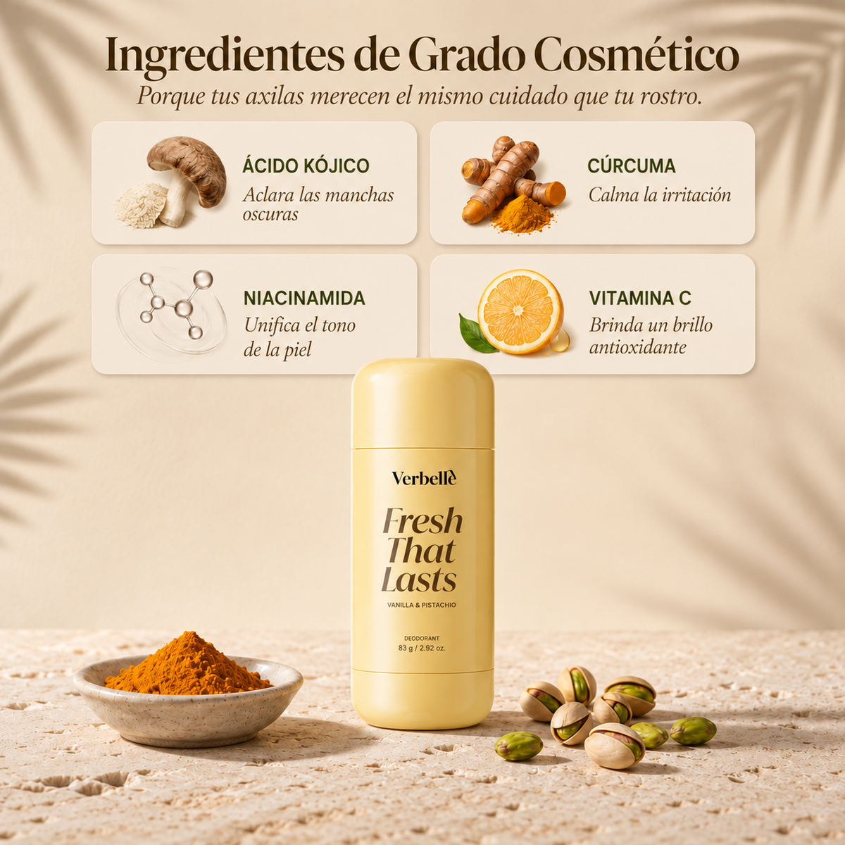 Desodorante con Ácido Kójico y Cúrcuma